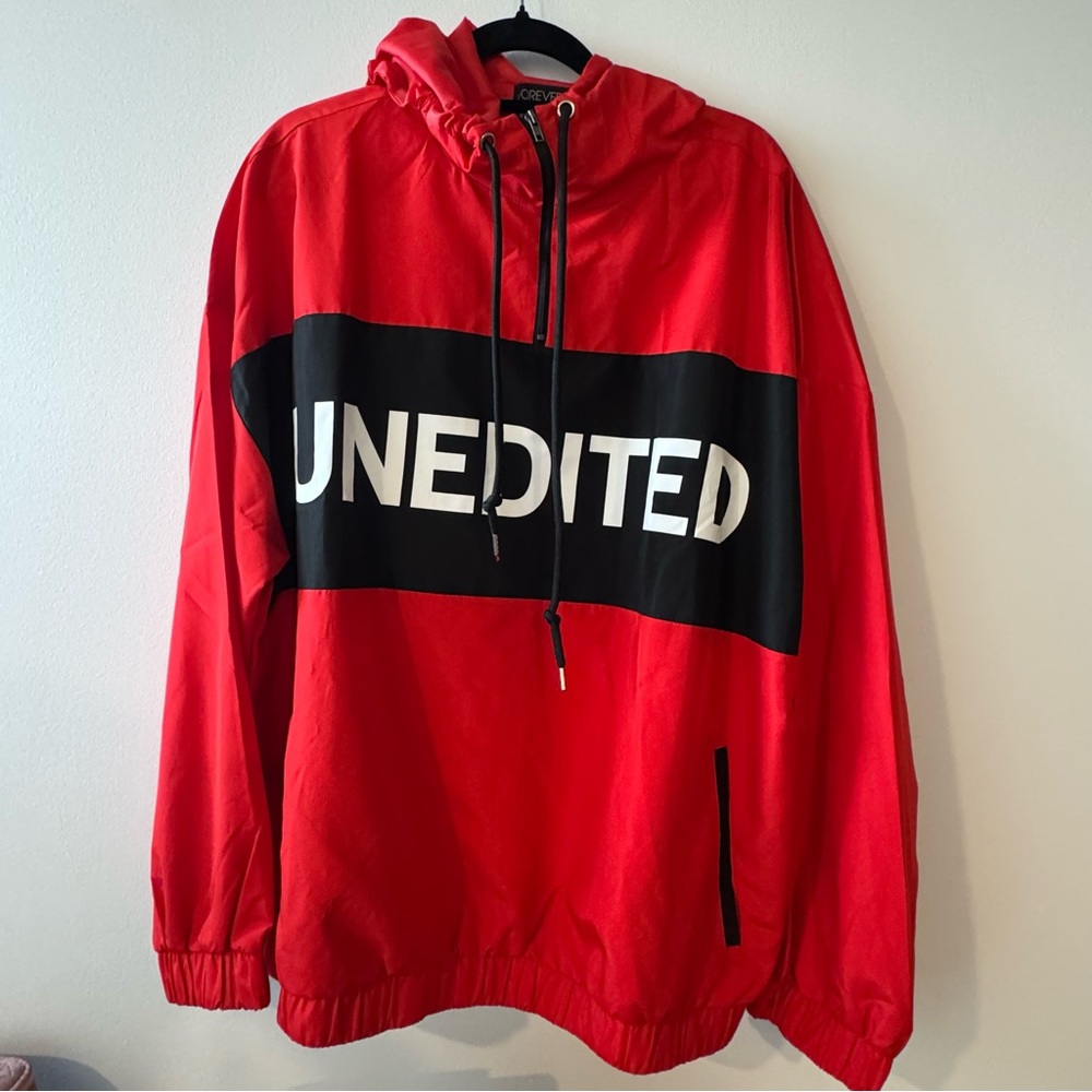 Forever 21 Red and Black Windbreaker